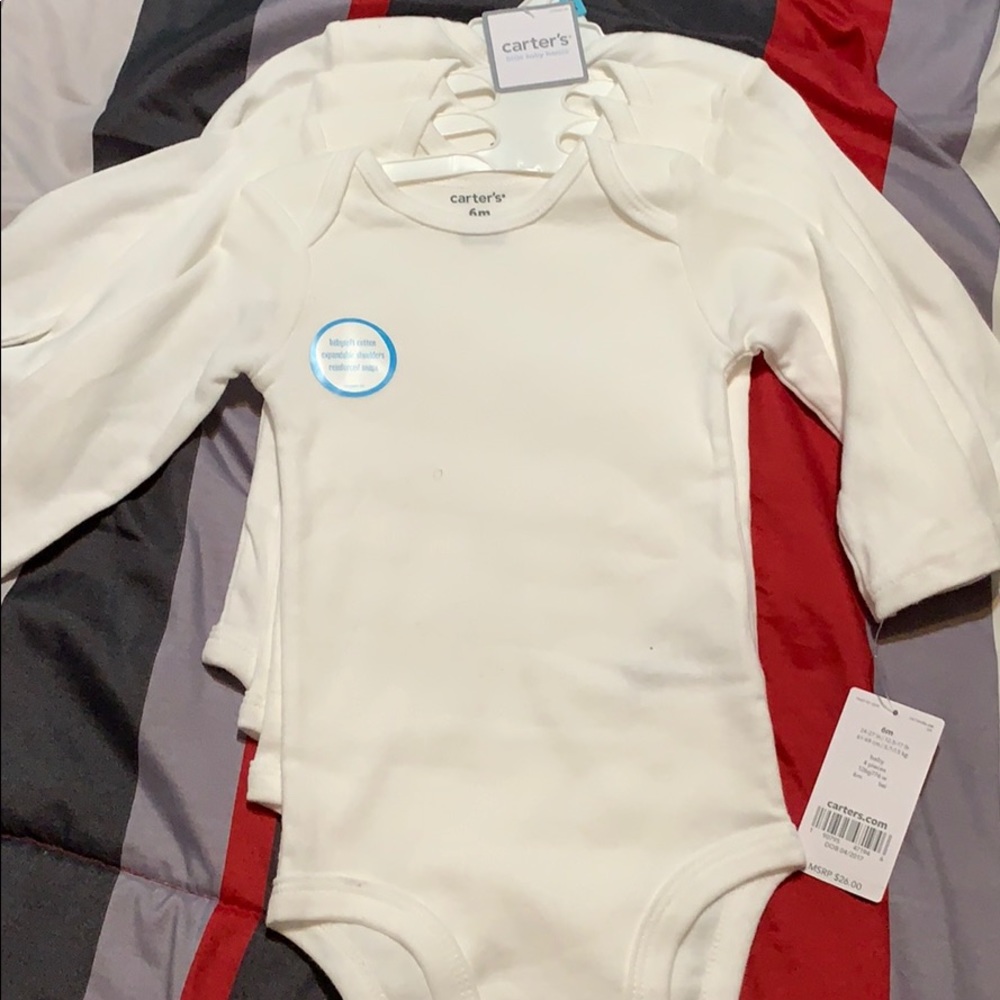 NWT Carter’s 6M White Bodysuits - Set of 4